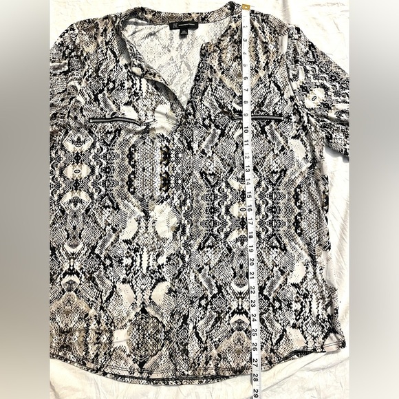 INC International Concepts Animal Print Zip Detail Shirt Women's Top Size XXL - Picture 11 of 16